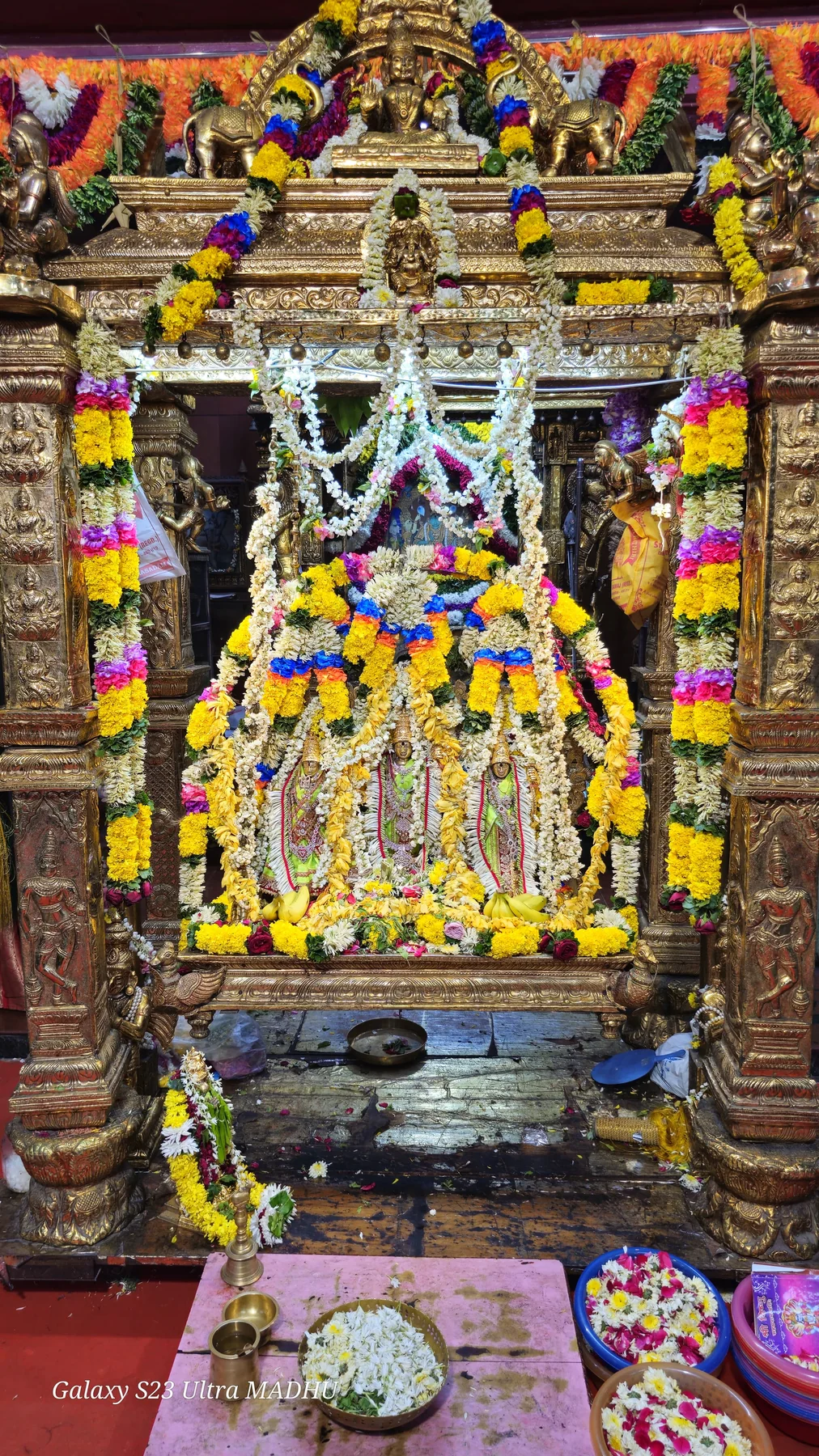 Sri Sita Ramachandra in colourful floral alankaram