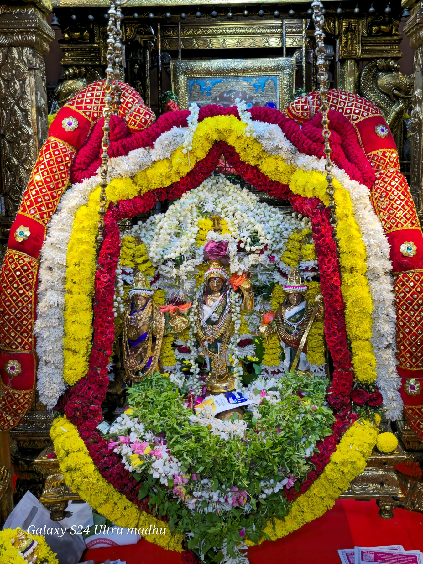Sri Sita Ramachandra in floral alankaram during Rama Navami celebrations